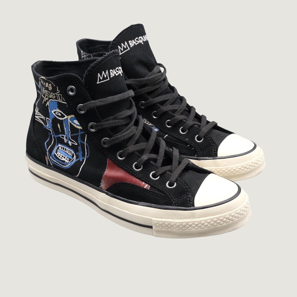 Converse Chuck 70 Basquiat Mens Black Art Print High Top 10.5 Sneaker 172585C